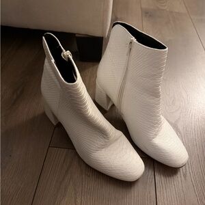 Chinese Laundry White Textured Ankle Boots